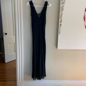 Vintage sheer DKNY maxi dress with lace detail sleeveless 90s